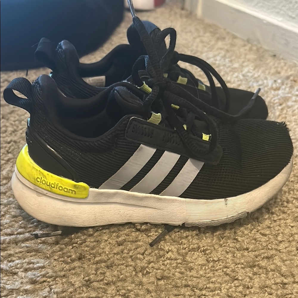 Adidas Kids Cloudfoam Black and White Sneakers
